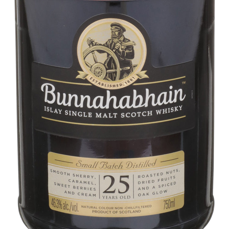 Bunnahabhain Single Malt Scotch Small Batch 25 Yr 92.6 - 750ML - Front Label