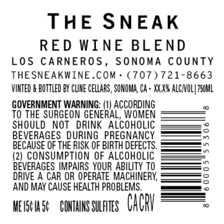 Cline The Sneak Red Blend Carneros 2023 - 750ML