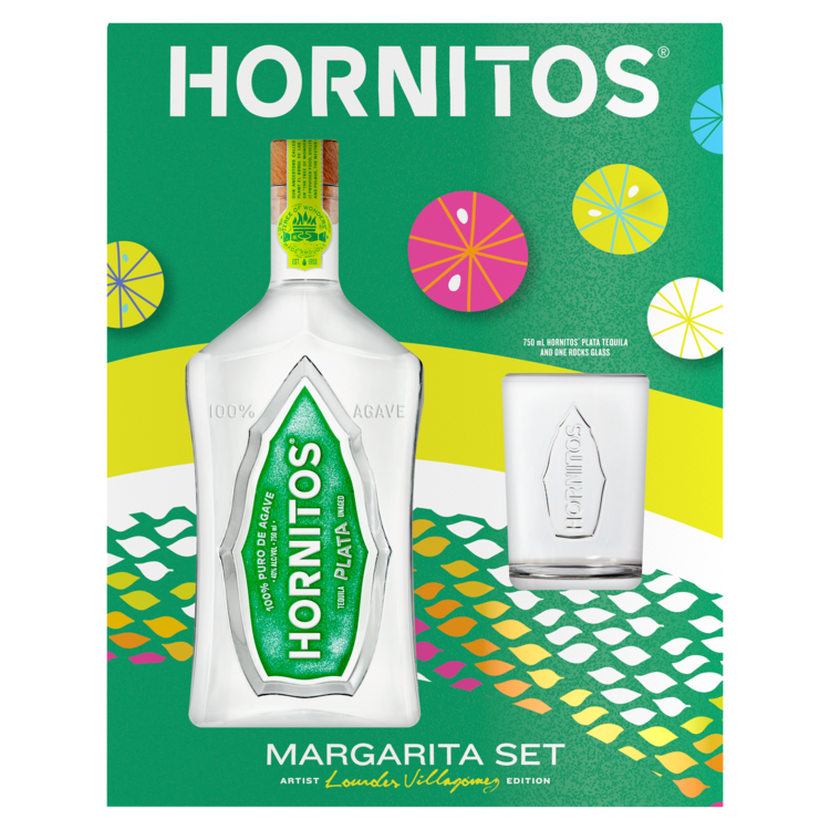 Hornitos Tequila Plata 80 W/ Rocks Glass '24 - 750ML