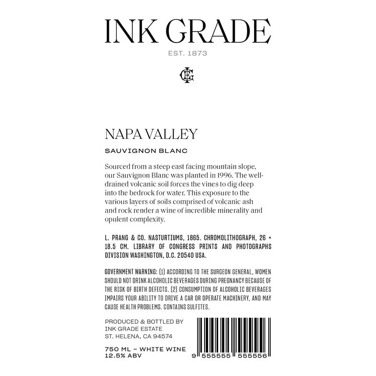 Ink Grade Sauvignon Blanc Napa Valley 2020 - 750ML