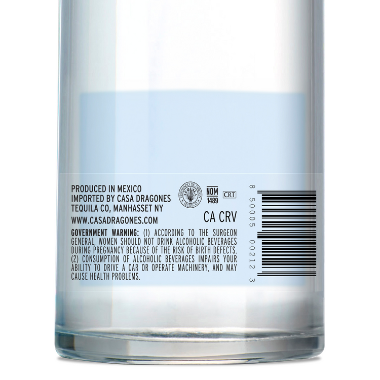 Casa Dragones Tequila Blanco 80 - 375ML - Back Label