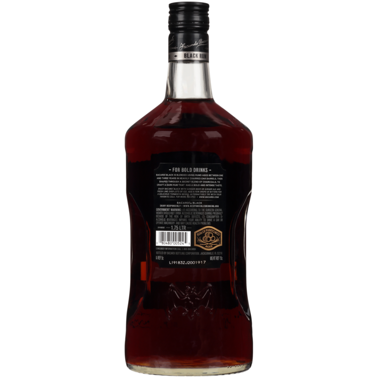 Bacardi Black Rum 80 - 1.75L - Back
