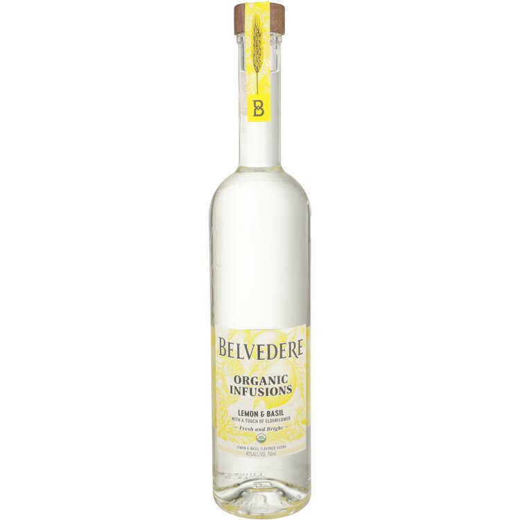 Belvedere Organic Infusions Lemon & Basil Flavored Vodka 80 - 750ML
