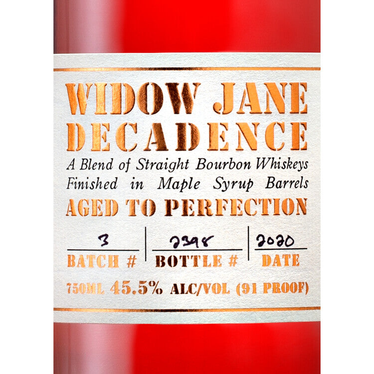 Widow Jane Bourbon Decadence 91 - 750ML - Front Label