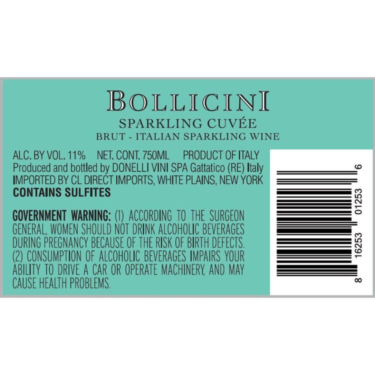 Bollicini Prosecco Treviso Brut - 750ML