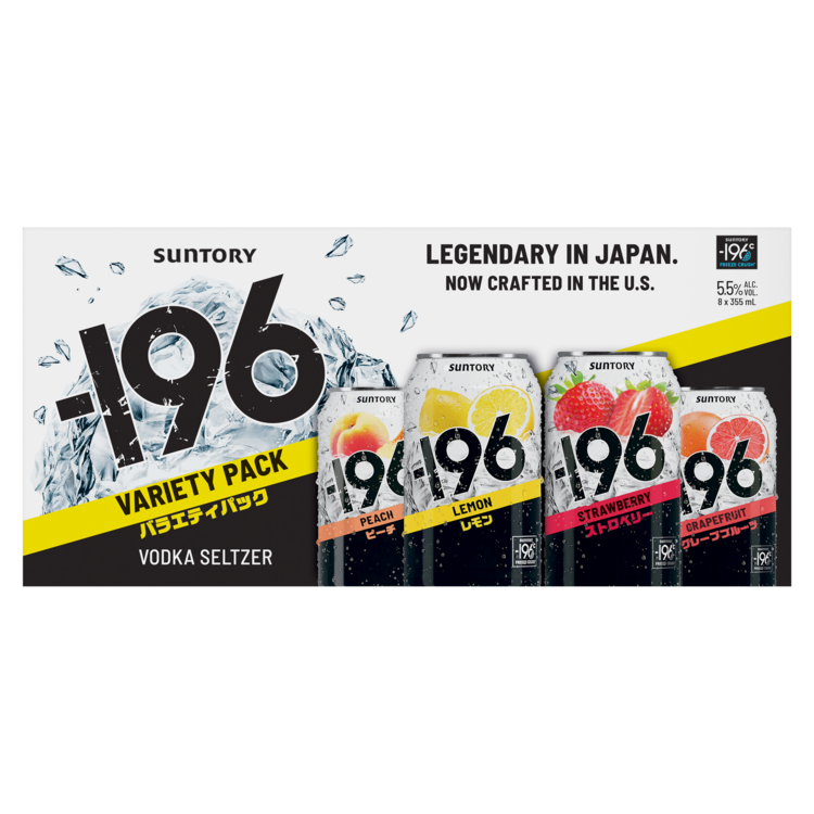 -196 Vodka Seltzer Combo 2 Each Strawberry 11, Lemon 2, Grapefruit 11 - 355ML