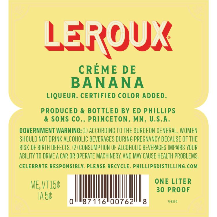 Leroux Creme De Banana 30 - 1.0L