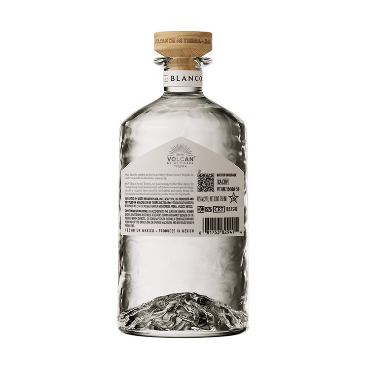 Volcan De Mi Tierra Tequila Blanco 80 - 350ML - Back