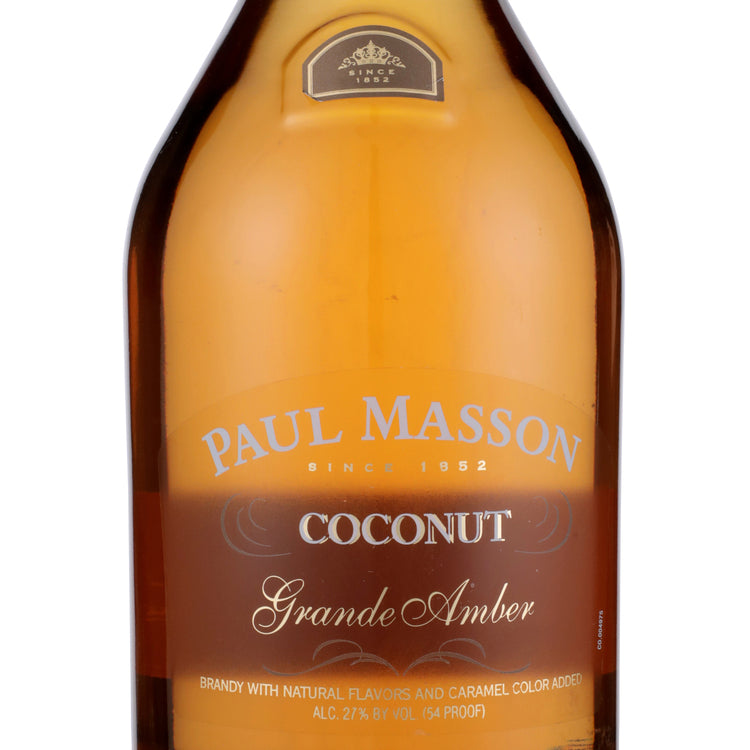 Paul Masson Coconut Flavored Brandy Grande Amber 54 - 1.75L - Front Label