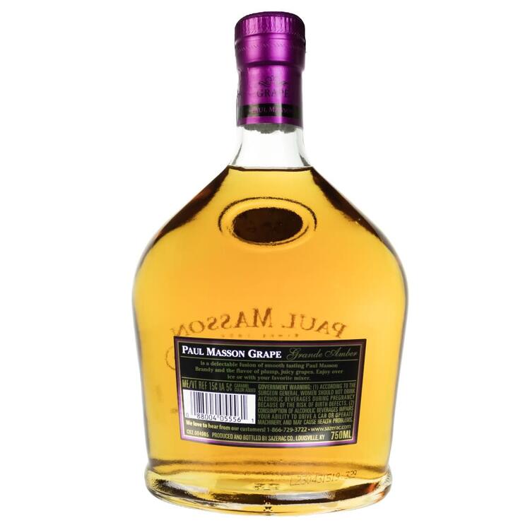 Paul Masson Grape Flavored Brandy Grande Amber 54 - 750ML - Back