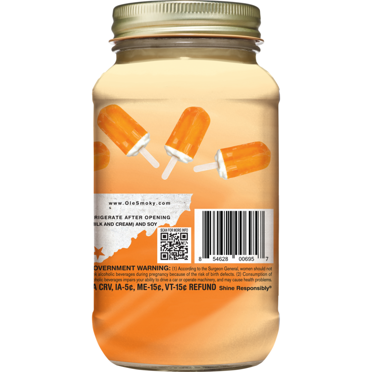 Ole Smoky Orange Shinesicle Cream Liqueur 35 - 750ML - Back