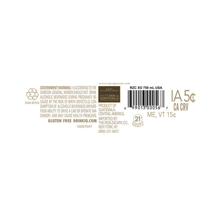 Ron Zacapa Aged Rum Xo Centenario Solera Gran Reserva Especial 80 - 750ML