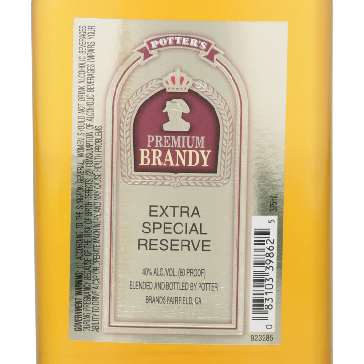 Potter's Premium Brandy Extra Special Reserve 80 - 375ML - Front Label