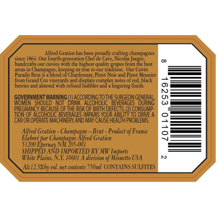 Alfred Gratien Champagne Brut Cuvee Paradis - 750ML