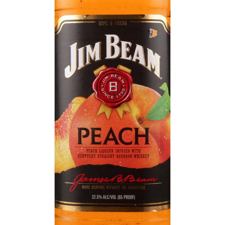 Jim Beam Peach Infused Straight Bourbon 65 - 1.0L - Front Label