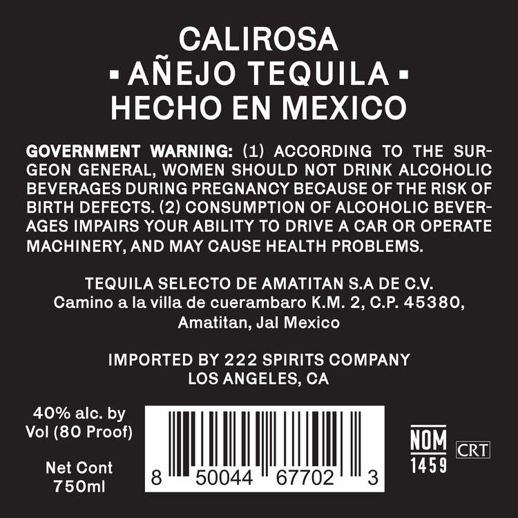 Calirosa Tequila Anejo 80 - 750ML