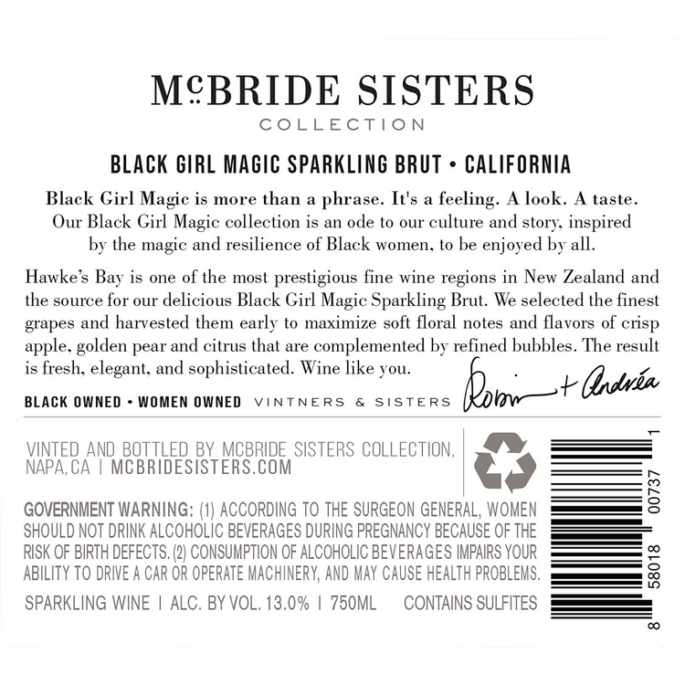 Black Girl Magic Brut California - 750ML - Back Label