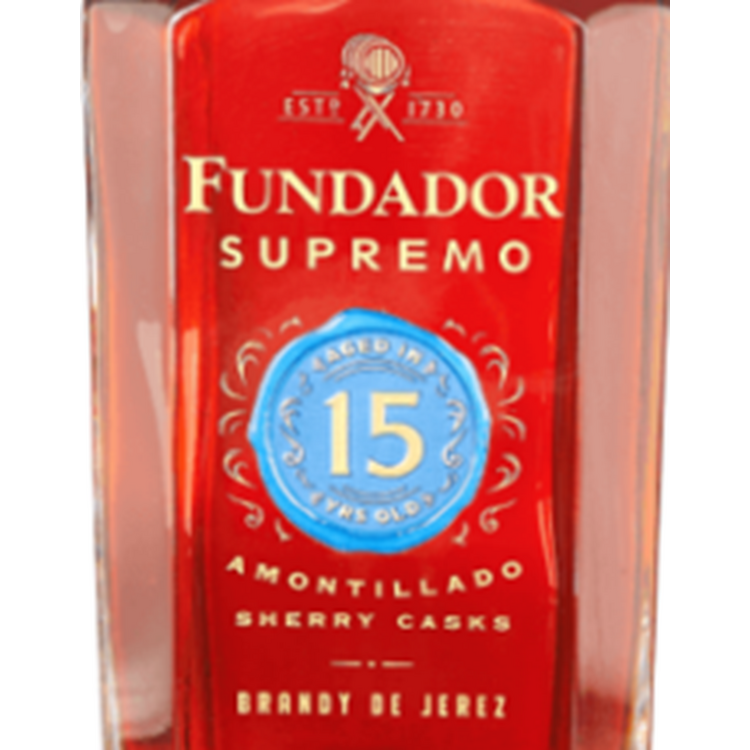 Fundador Brandy De Jerez Supremo Amontillado Sherry Casks Solera Gran - 1.0L - Front Label