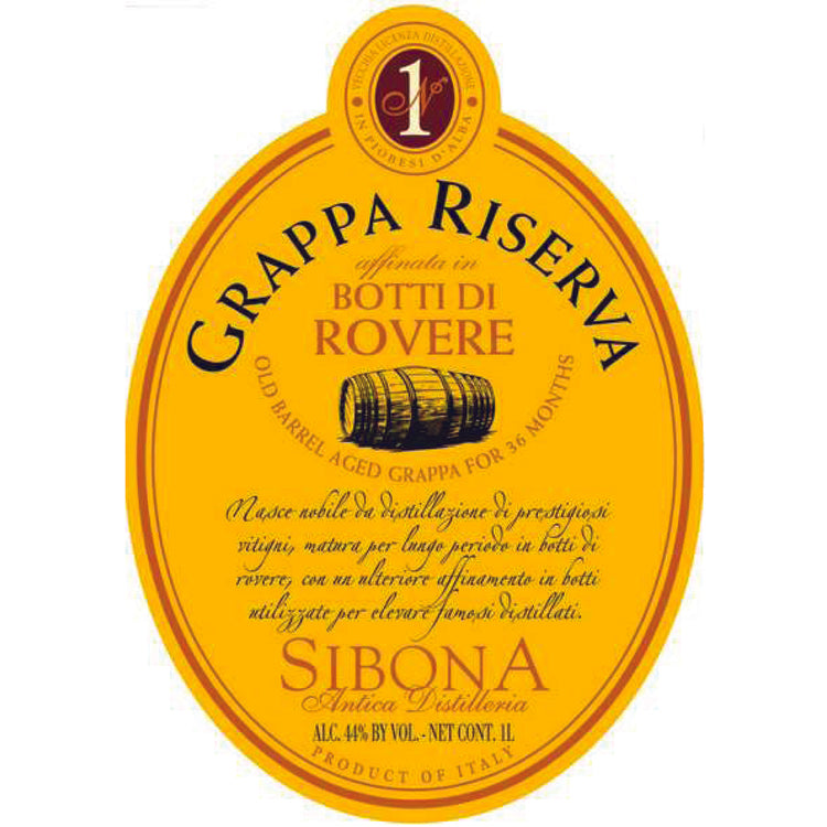 Sibona Grappa Riserva Old Barrel Aged In Tennessee Whiskey Barrels 88 - 1.0L