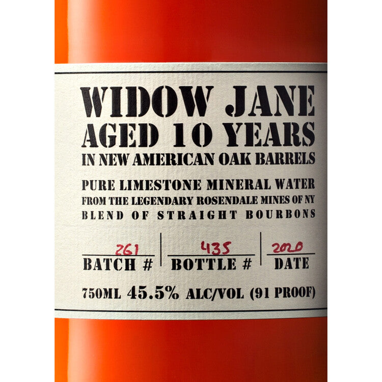 Widow Jane Bourbon 10 Yr 91 - 750ML - Front Label