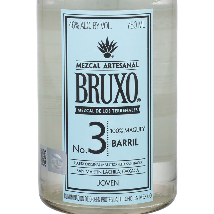Bruxo Mezcal Artesanal Joven No. 3 Barril 92 - 750ML