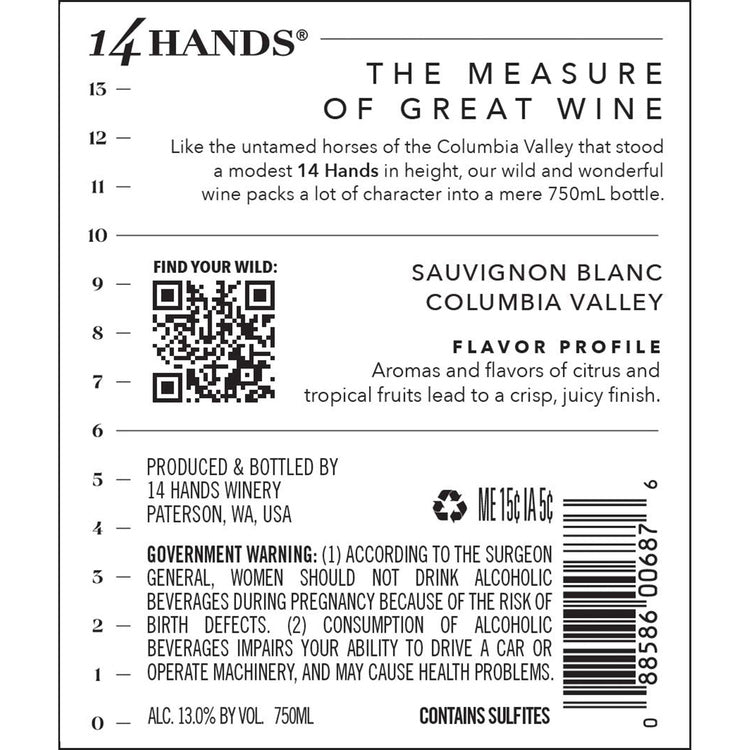 14 Hands Sauvignon Blanc Columbia Valley - 750ML