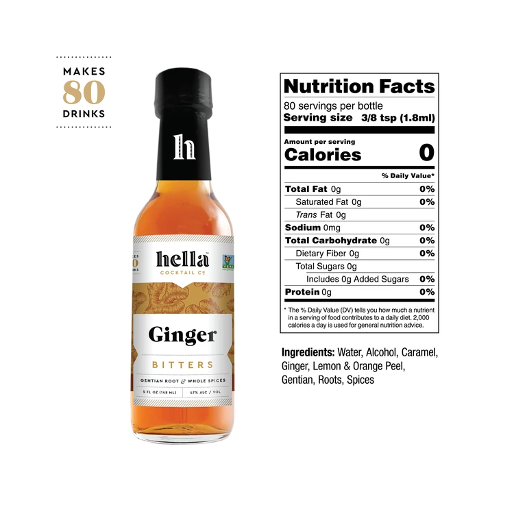 Hella Bitters Bitters Ginger - 5 Z - Back Label