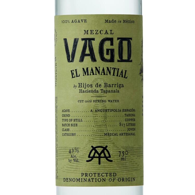 Vago Mezcal El Manantial By Hijos De Barriga 86 - 750ML - Front Label
