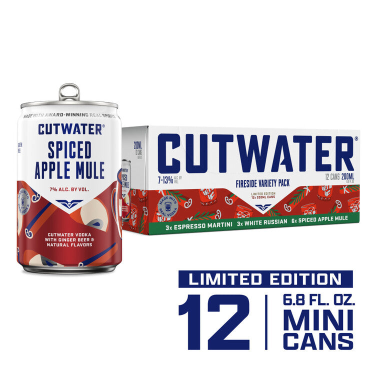 Cutwater Fireside Variety Pack 4 Each Martini Espresso 18, White Russi - 200ML