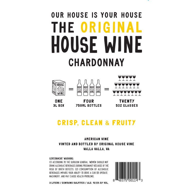 House Wine Chardonnay American - 3.0L