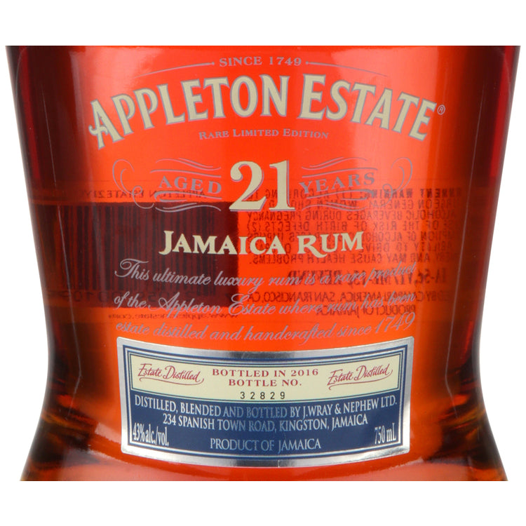 Appleton Estate Aged Rum 21 Yr 86 - 750ML - Front Label