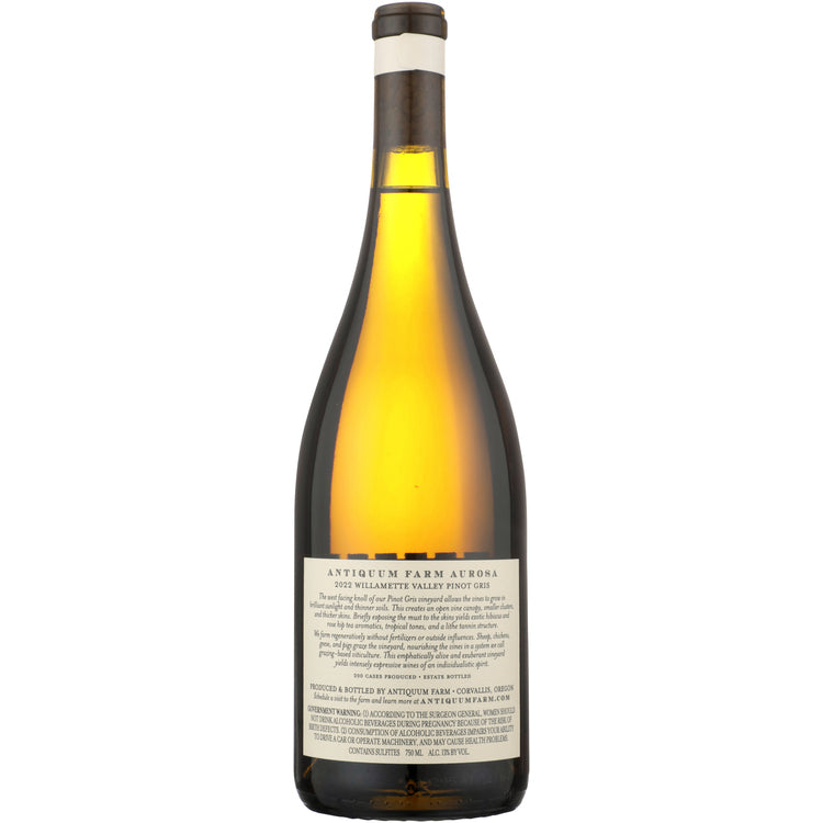 Antiquum Farm Pinot Gris Aurosa Willamette Valley 2024 - 750ML - Back