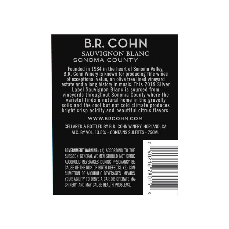 B.R. Cohn Sauvignon Blanc Silver Label Sonoma County - 750ML