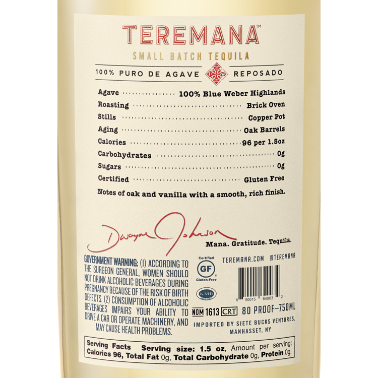 Teremana Tequila Reposado Small Batch 80 - 750ML