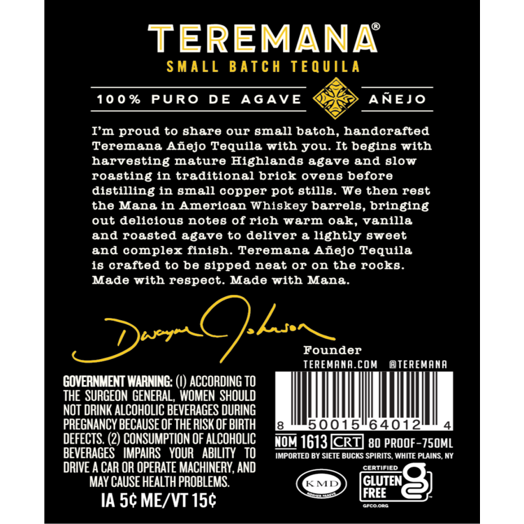 Teremana Tequila Anejo Small Batch 80 - 750ML