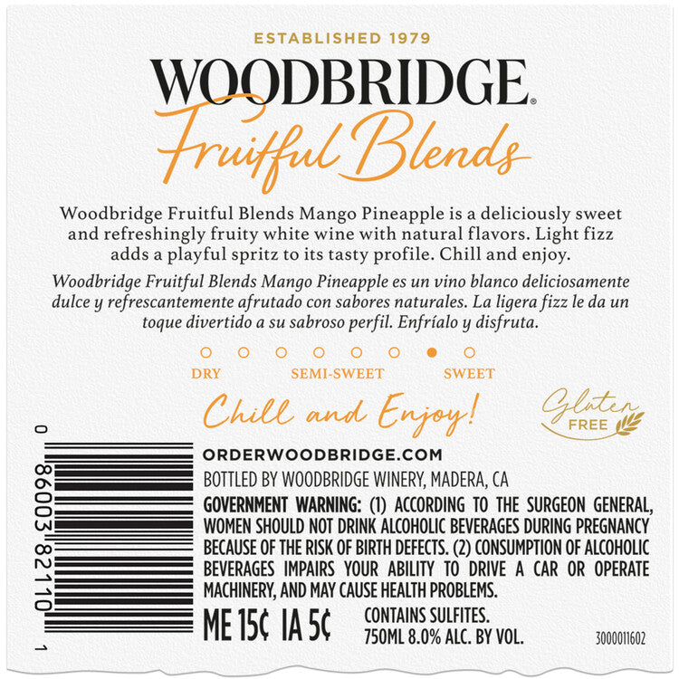 Woodbridge Fruitful Blends Mango Pineapple White Wine - 750ML
