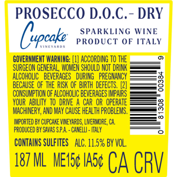 Cupcake Vineyards Prosecco - 187ML