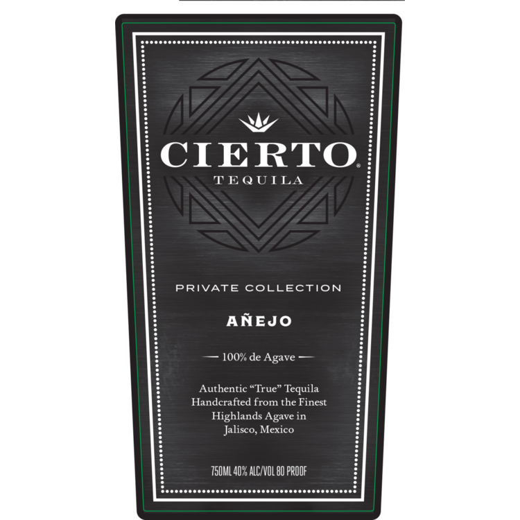 Cierto Tequila Anejo Private Collection 80 - 750ML