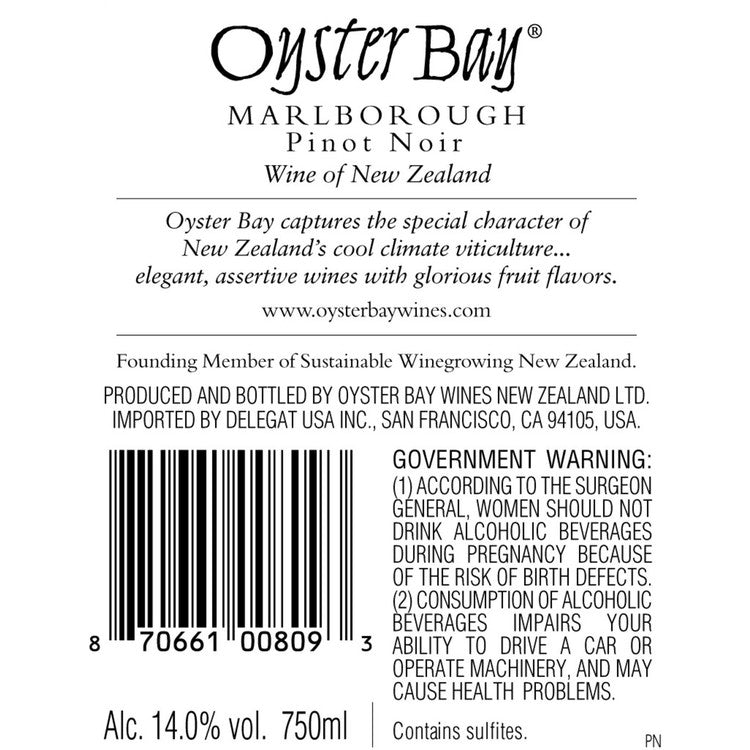 Oyster Bay Pinot Noir Marlborough - 750ML