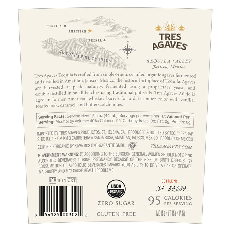 Tres Agaves Tequila Anejo 80 - 750ML