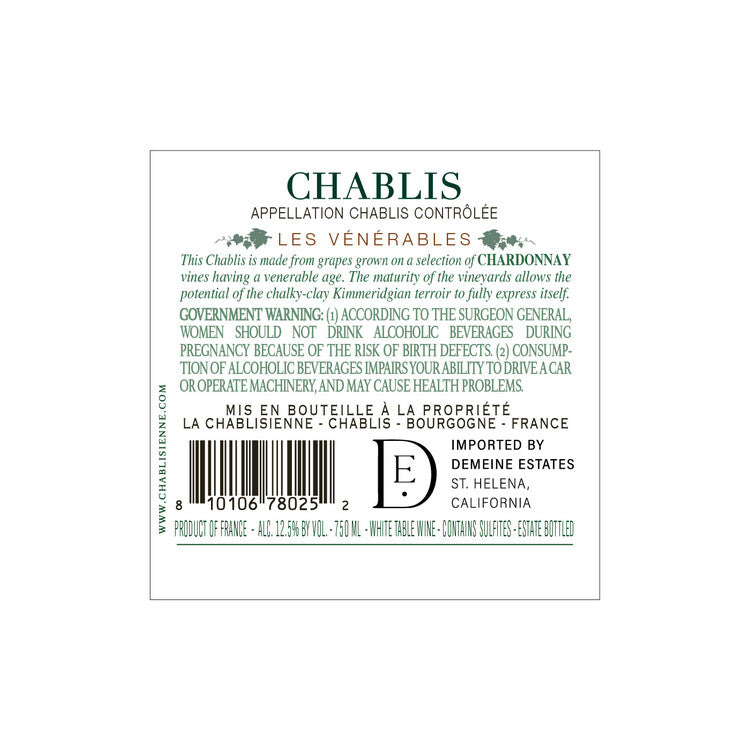 La Chablisienne Chablis Les Venerables 2020 - 750ML