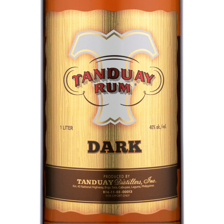 Tanduay Dark Rum 80 - 1.0L - Front Label