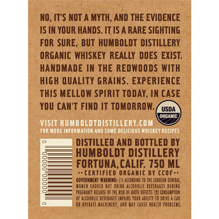 Humboldt Distillery Blended Whiskey Distilled From Organic Malt 80 - 750ML