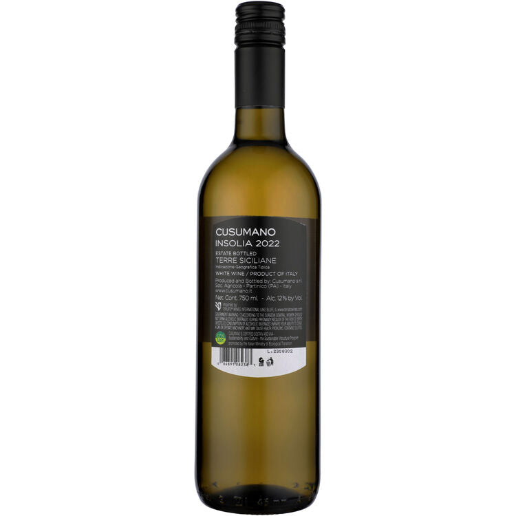 Cusumano Insolia Terre Siciliane 2023 - 750ML - Back