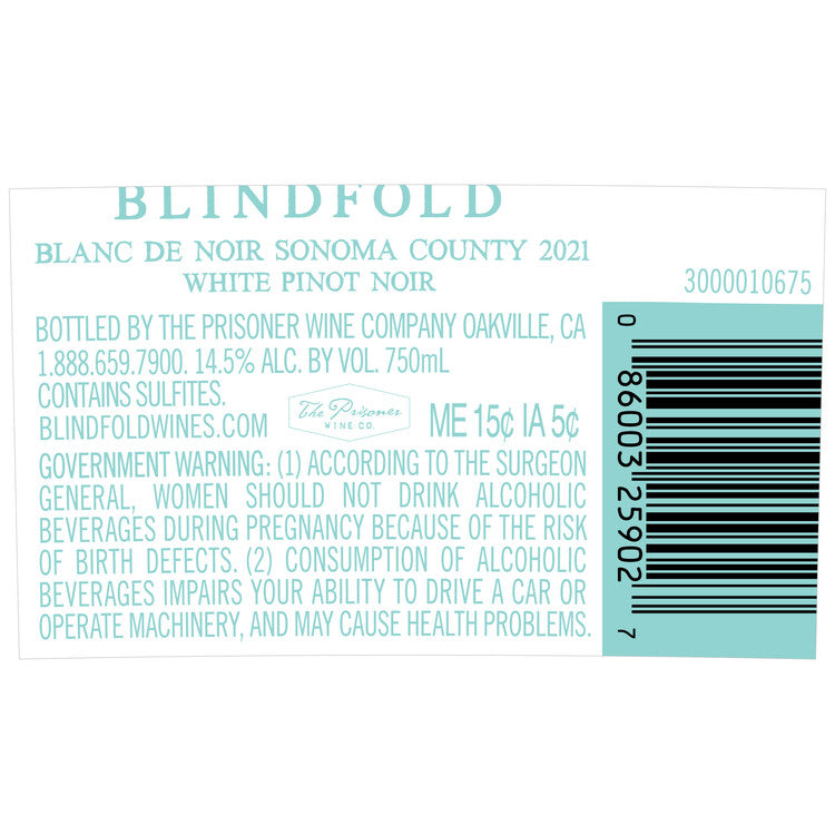 Blindfold Pinot Noir Blanc De Noir Sonoma County 2021 - 750ML