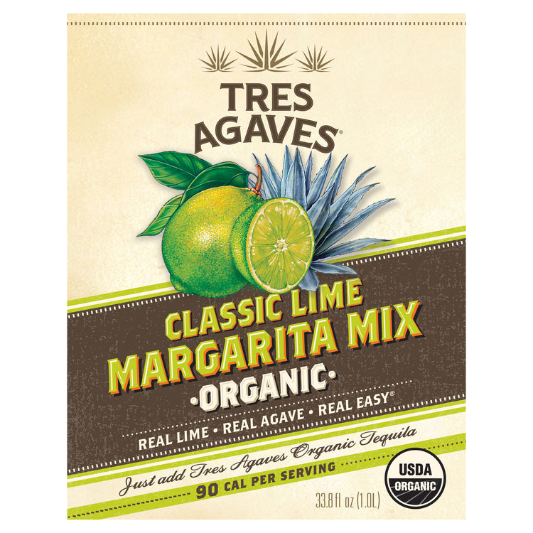 Tres Agaves Margarita Mix - 1.0L - Front Label
