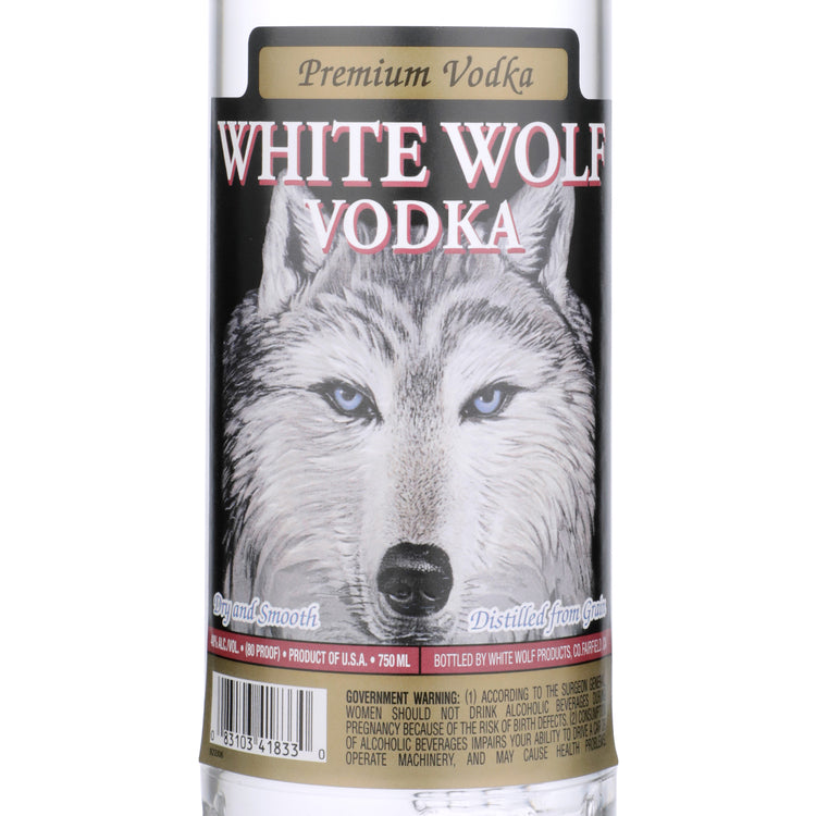 White Wolf Vodka 80 - 750ML - Front Label