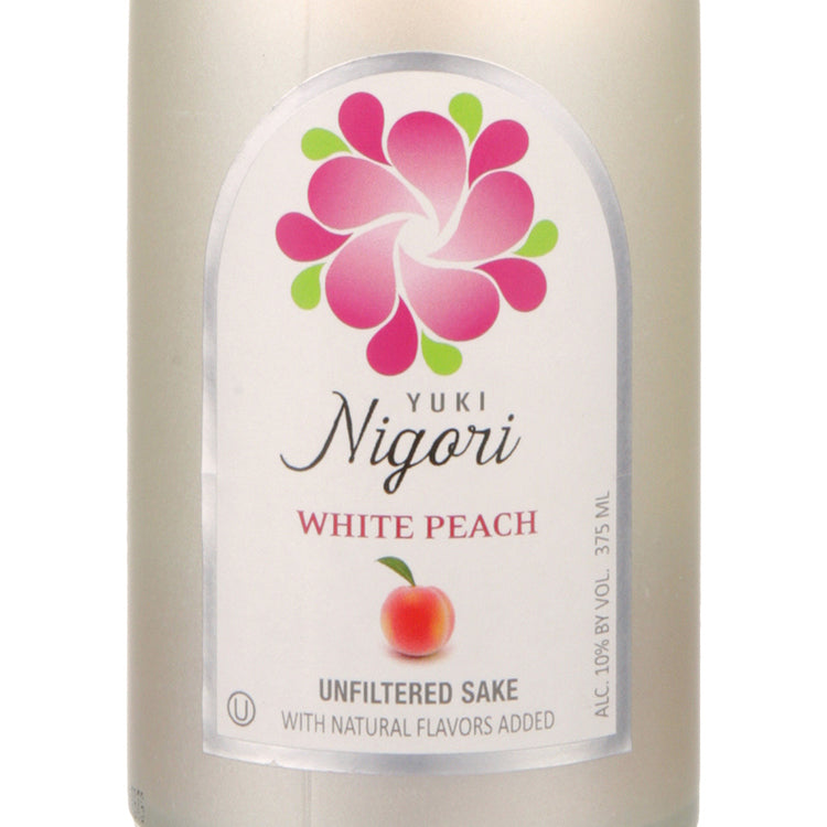 Yuki White Peach Flavored Nigori Sake - 375ML - Front Label