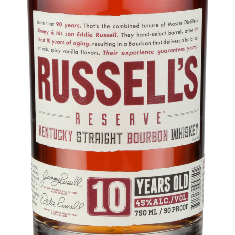 Russell's Reserve Straight Bourbon 10 Yr 90 - 750ML - Front Label