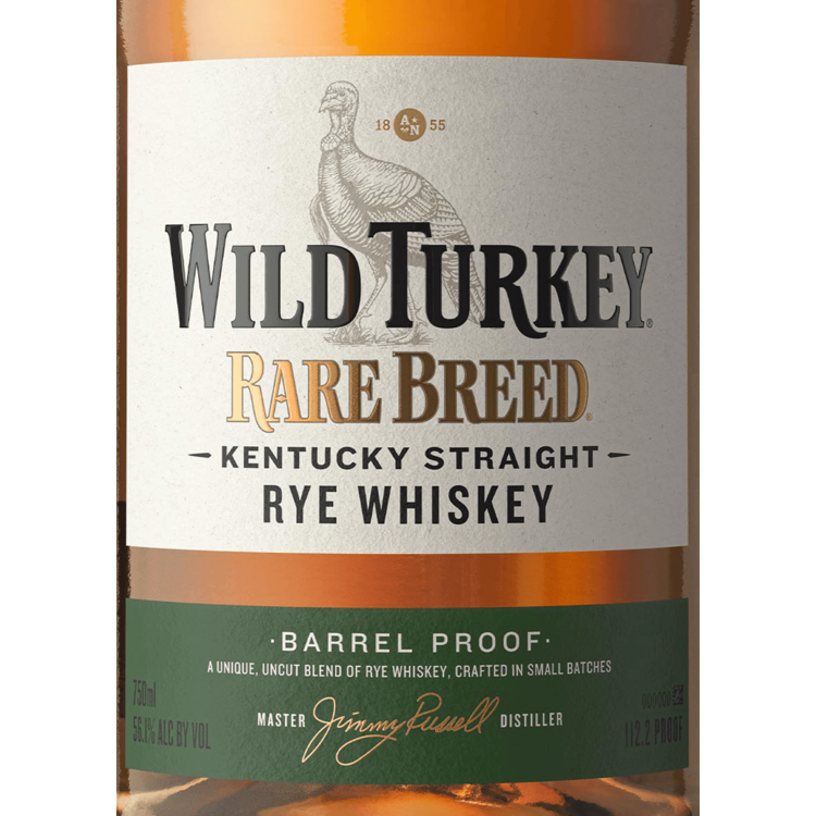 Wild Turkey Rye Whiskey Rare Breed Barrel Proof 112 - 750ML - Front Label